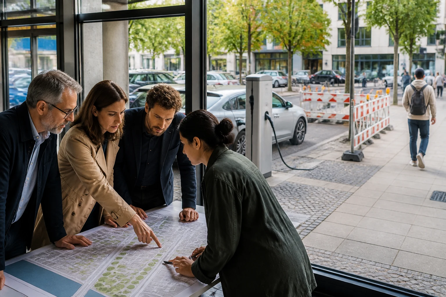 Kommunale Planung knapper öffentlicher Ladeflächen mit Blick auf Ladestationen und Verkehrssicherheit