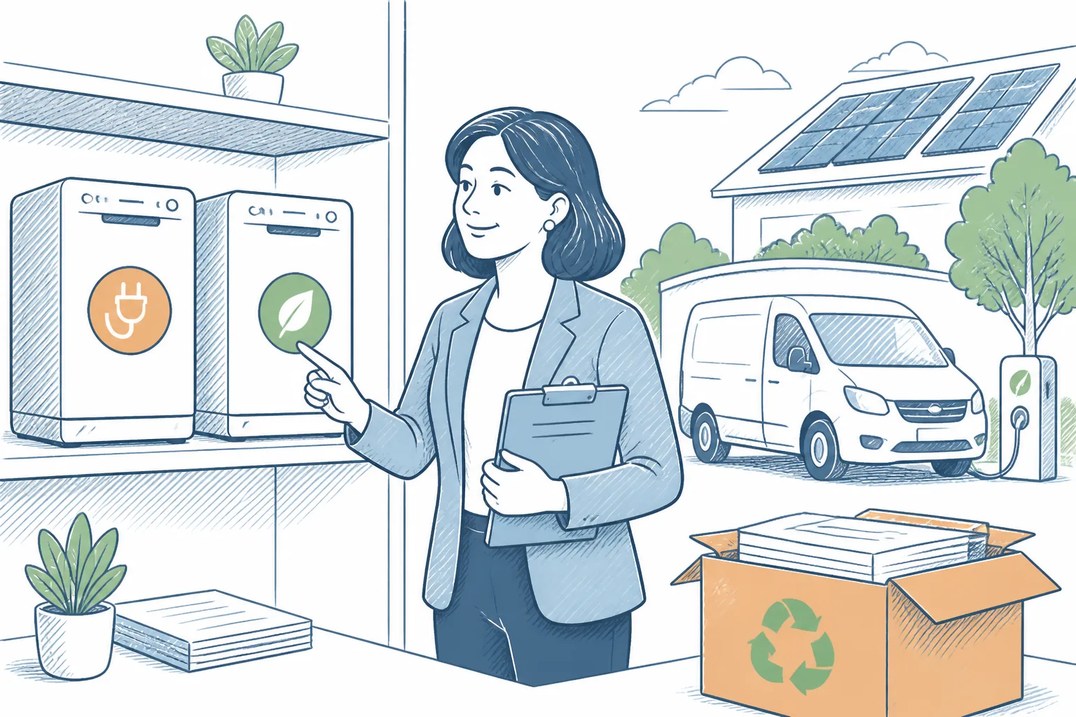 Vergabestelle wählt das energieeffiziente Gerät; Solardach und Elektrotransporter